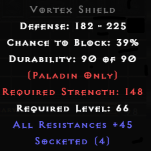 Buy D2R Vortex Shield 3 Sockets 45 All Res | Diablo 2 Resurrected (D2R ...