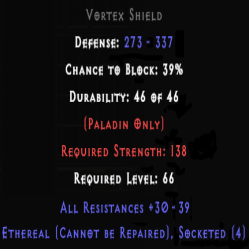Vortex Shield Ethereal 4 Sockets 30-39 All Res