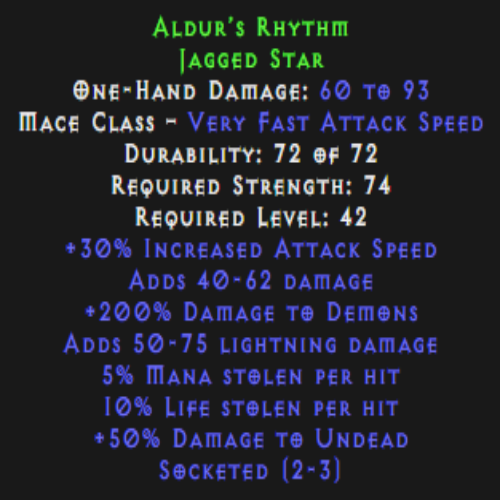Aldur’s Rhythm (Weapon) Description