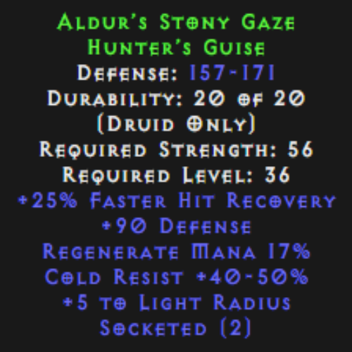 Aldur’s Stony Gaze (Helm) Description