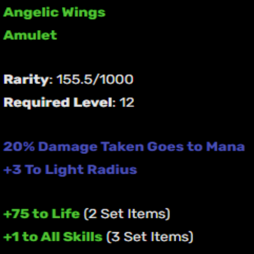 Partial Set - Angelic Raiment (2 Rings + 1 Amulet) Description