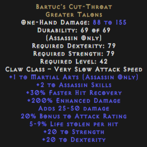 Bartuc’s Cut-Throat 200% ED Description