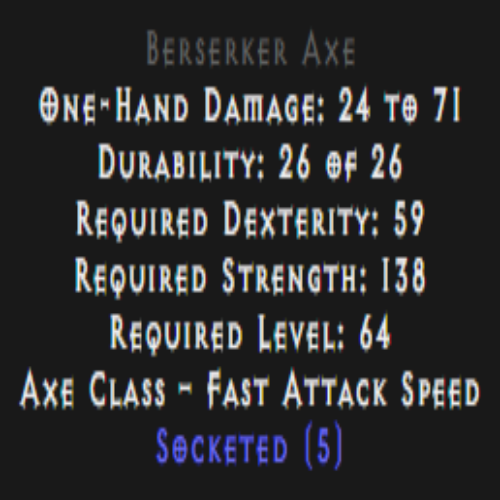 Berserker Axe 5 Sockets Description