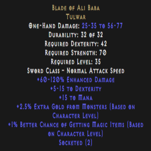Blade of Ali Baba Description