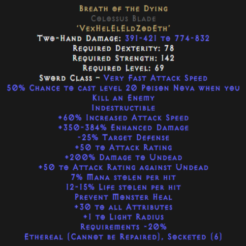 Breath of the Dying Colossus Blade Ethereal 350-384% Description