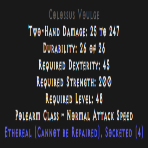 Colossus Voulge Ethereal 4 Sockets Description