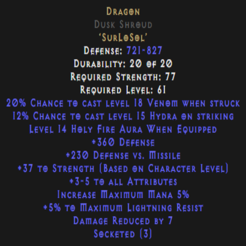 Dragon Dusk Shroud Description
