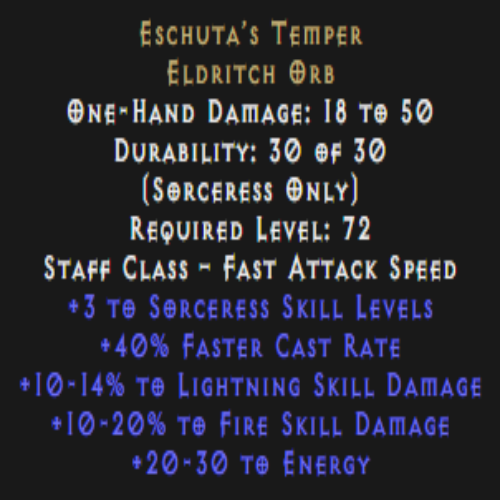 Eschuta’s Temper 3 Skill 10-14% Light Dmg Description