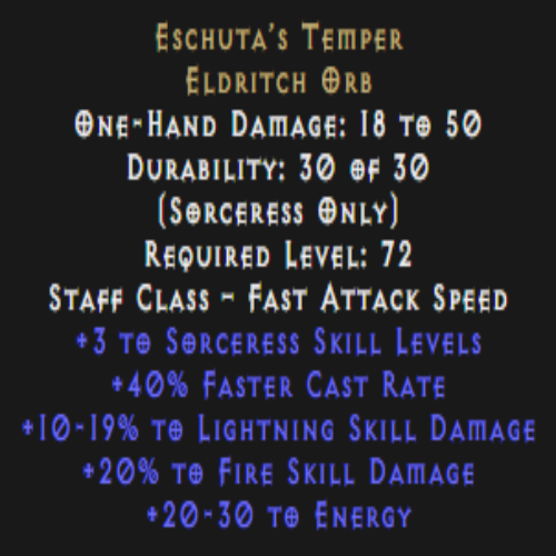 Eschuta’s Temper 3 Skill 20% Fire Dmg Description