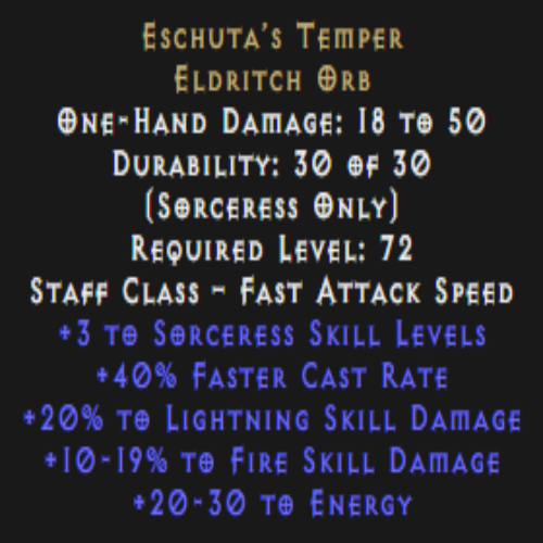 Eschuta’s Temper 3 Skill 20% Light Dmg Description