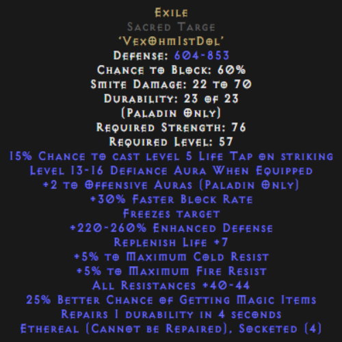 Exile Sacred Targe Ethereal 40-44 All Res Description