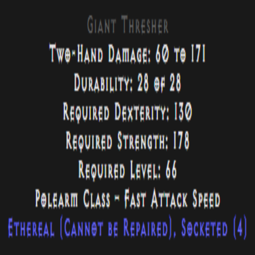 Giant Thresher Ethereal 4 Sockets Description