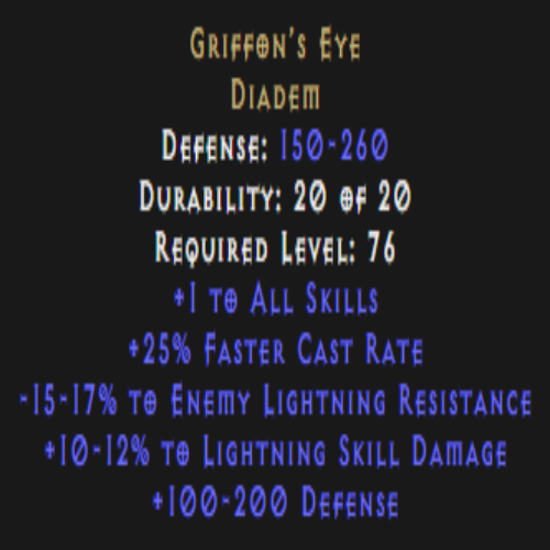 Griffon’s Eye 15-17% Light Pierce 10-12% Light Damage Description