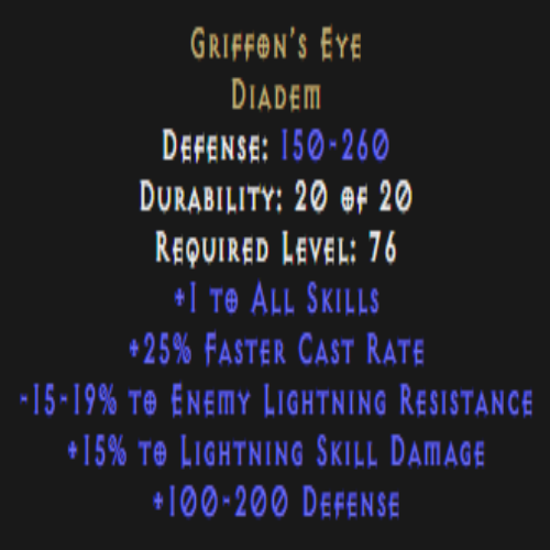 Griffon’s Eye 15-19% Light Pierce 15% Light Damage Description