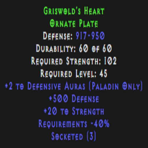 Griswold’s Heart (Armor) Descriptions