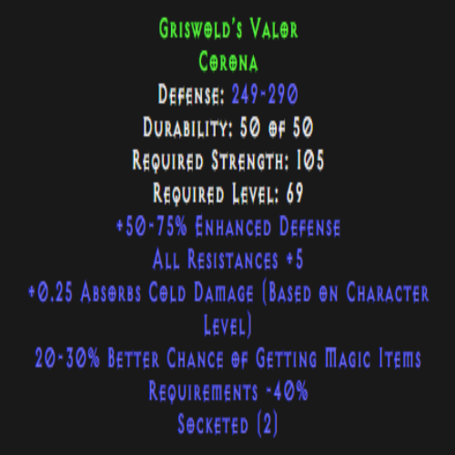 Griswold’s Valor (Helm) Description