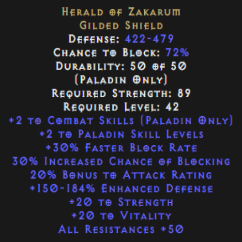 Herald of Zakarum 150-184% ED Description