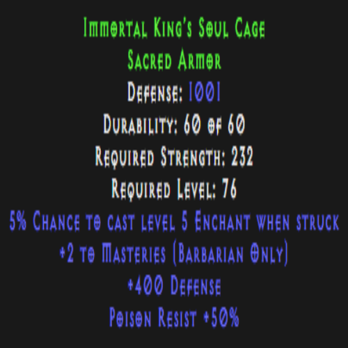 Immortal King’s Soul Cage (Armor) Description