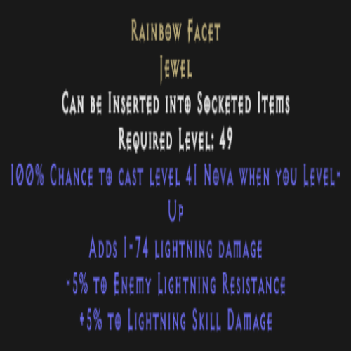 Lightning Facet Level Up Description