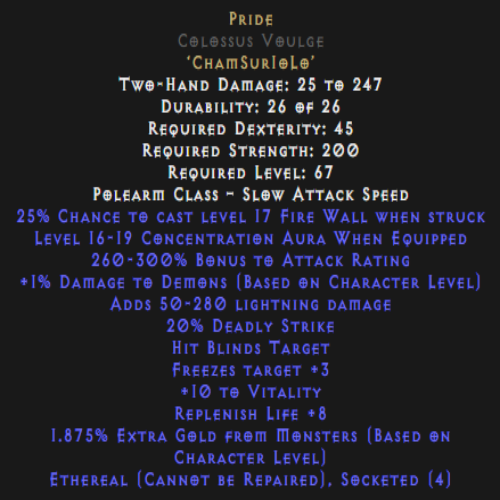 Pride Colossus Voulge Ethereal 16-19 Aura Description