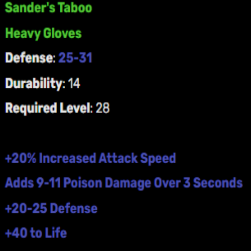 Sander's Taboo (Gloves) Description