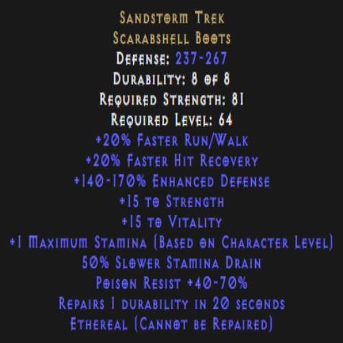 Sandstorm Trek Ethereal 15 Strength 15 Vita Description