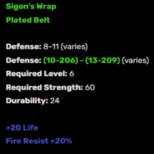Sigon's Wrap (Belt) Description