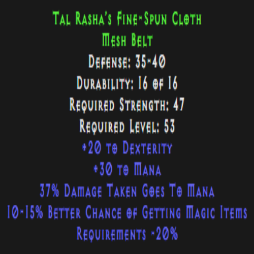 Buy D2R Tal Rasha’s Fine-Spun Cloth (Belt) | Diablo 2 Resurrected (D2R ...