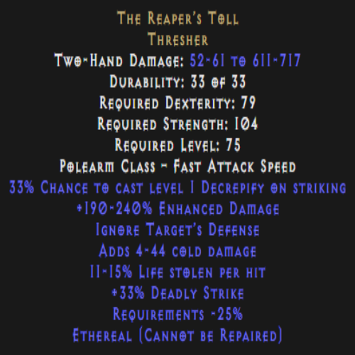 The Reaper’s Toll Ethereal Description