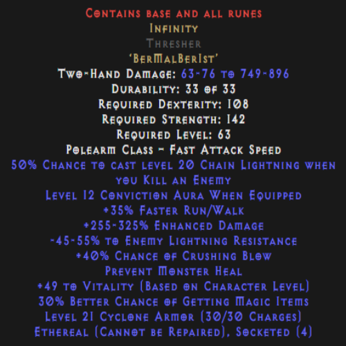 Buy D2R Infinity Rune Word | Diablo 2 Resurrected (D2R) Item Shop - D2RGEAR